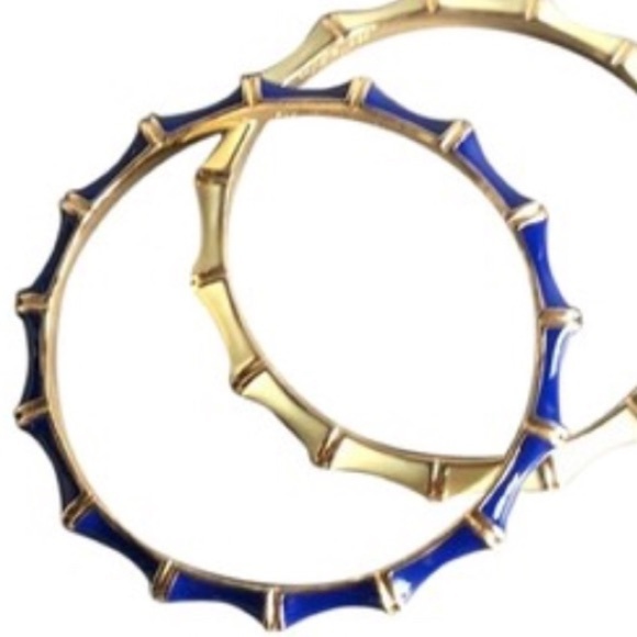 Stella & Dot | Dainty Gold Bangle Bracelet COBALT BLUE+Gold Julep Bangle - Picture 7 of 11